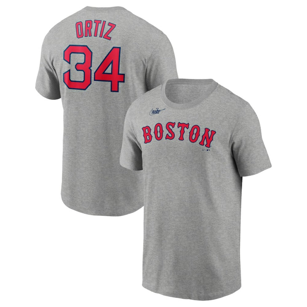 David Ortiz Boston Red Sox Nike Name & Number T-Shirt - Heather Gray T-shirts