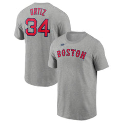 David Ortiz Boston Red Sox Nike Name & Number T-Shirt - Heather Gray T-shirts