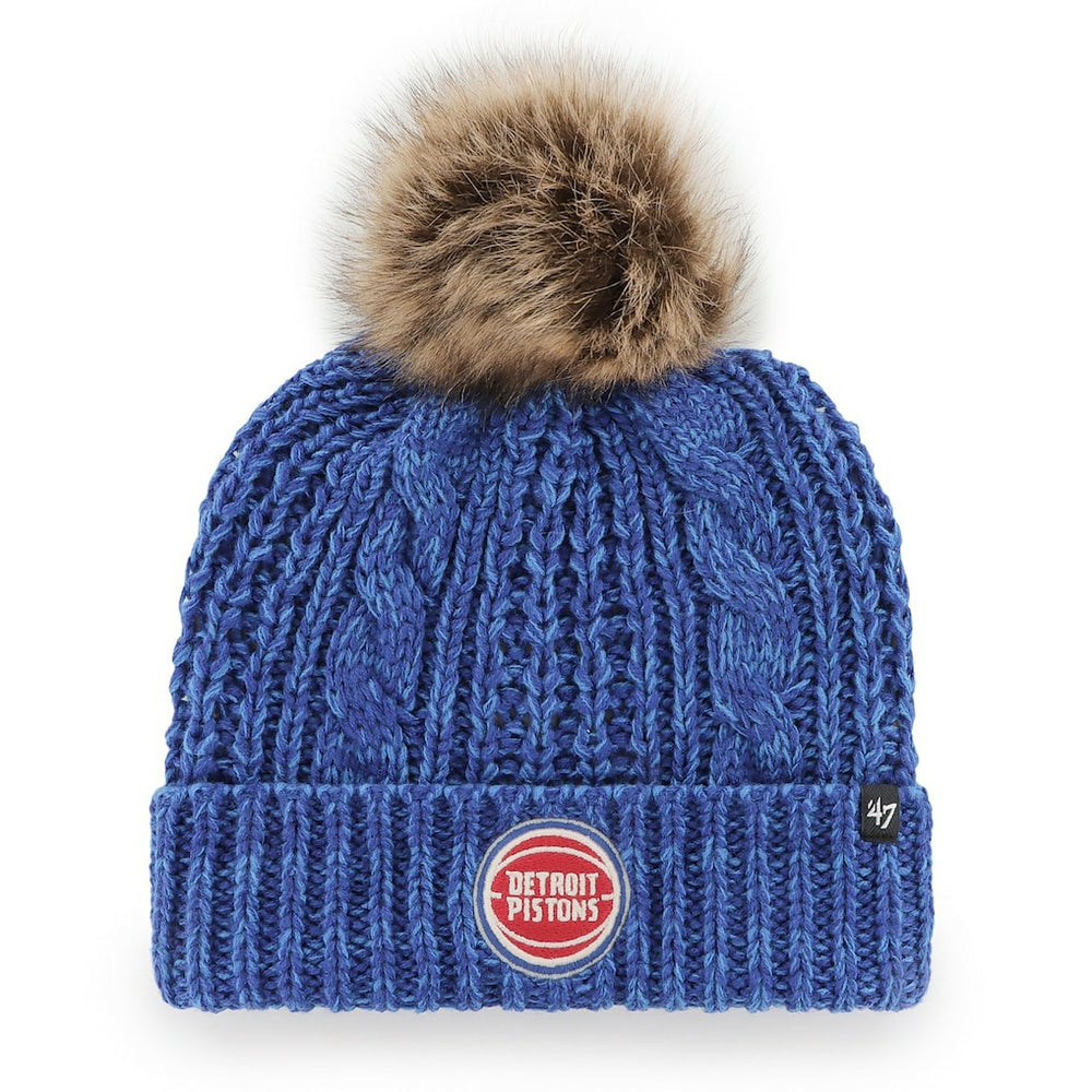 Detroit Pistons '47 Women's Meeko Cuffed Knit Hat with Pom Royal