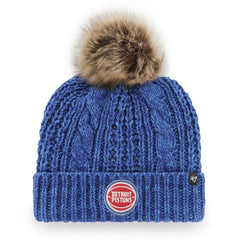 Detroit Pistons '47 Women's Meeko Cuffed Knit Hat with Pom Royal
