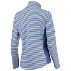 Chicago Cubs Tommy Bahama Women's Aubrey Stripe Block IslandZone Half-Zip Jacket - Royal Jackets