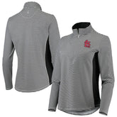 St. Louis Cardinals Tommy Bahama Women's Aubrey Stripe Block IslandZone Half-Zip Jacket - Black Jackets