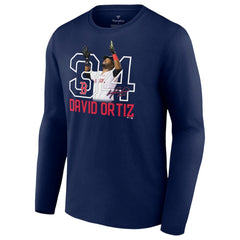 David Ortiz Boston Red Sox Fanatics Stats Resume Long Sleeve T-Shirt - Navy T-shirts