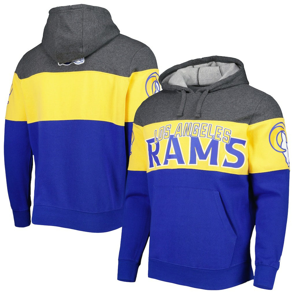 Los Angeles Rams Starter Extreme Pullover Hoodie Heather Charcoal/Royal