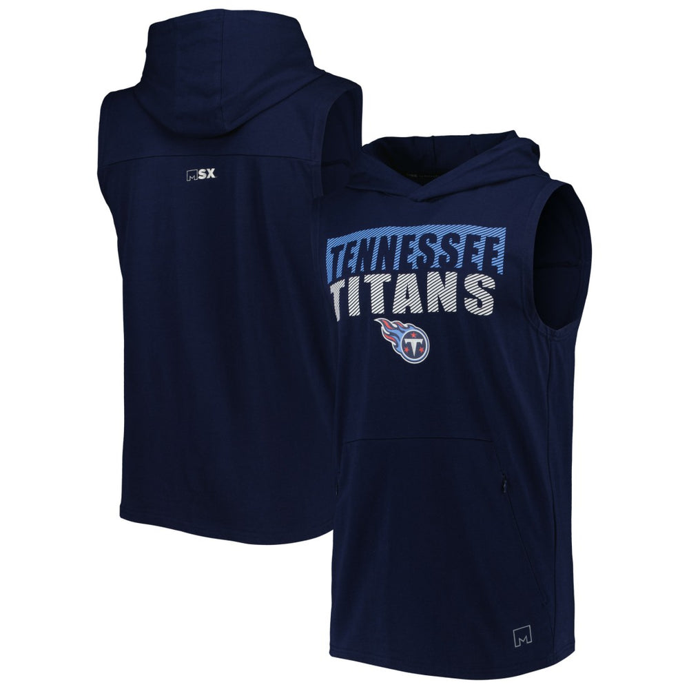 Tennessee Titans MSX by Michael Strahan Relay Sleeveless Pullover Hoodie Navy