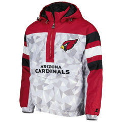 Arizona Cardinals Starter Thursday Night Gridiron Raglan Half-Zip Hooded Jacket White/Cardinal
