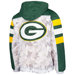 Green Bay Packers Starter Thursday Night Gridiron Raglan Half-Zip Hooded Jacket White/Green