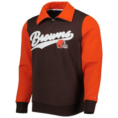 Cleveland Browns Tommy Hilfiger Aiden Quarter-Zip Sweatshirt Brown/Orange
