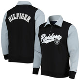 Las Vegas Raiders Tommy Hilfiger Aiden Quarter-Zip Sweatshirt Black/Silver