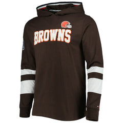 Cleveland Browns Tommy Hilfiger Alex Long Sleeve Hoodie T-Shirt Brown/White