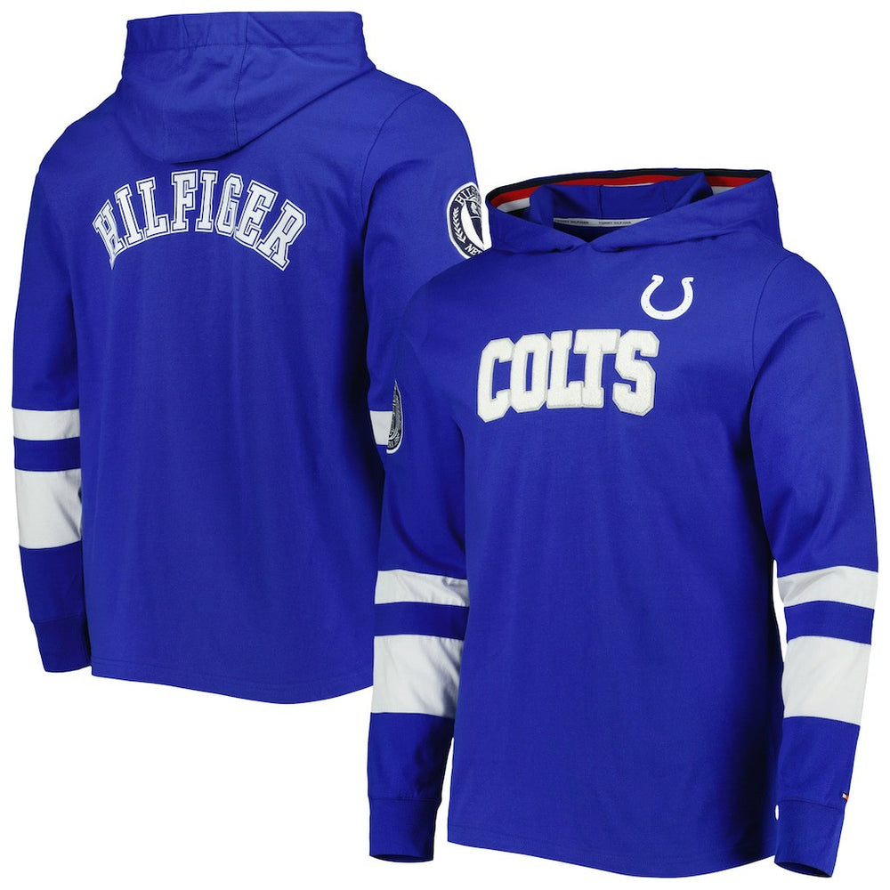 Indianapolis Colts Tommy Hilfiger Alex Long Sleeve Hoodie T-Shirt Royal/White