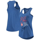 Chicago Cubs Touch Women's Americana Tri-Blend Racerback Tank Top - Royal Tanks