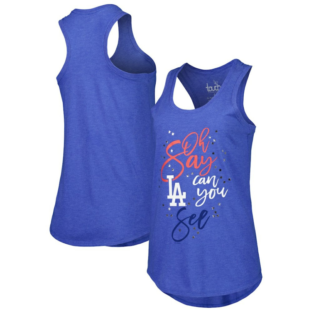 Los Angeles Dodgers Touch Women's Americana Tri-Blend Racerback Tank Top - Royal Tanks