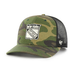 NHL New York Rangers '47 Trucker Snapback Hat - Camo/Black