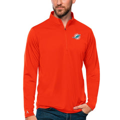 Miami Dolphins Antigua Tribute Quarter-Zip Lightweight Pullover Top Orange