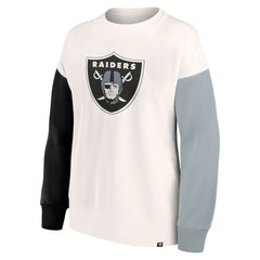 Las Vegas Raiders Women's Colorblock Primary Logo Pullover Sweatshirt White
