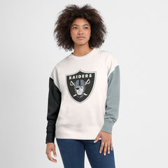 Las Vegas Raiders Women's Colorblock Primary Logo Pullover Sweatshirt White