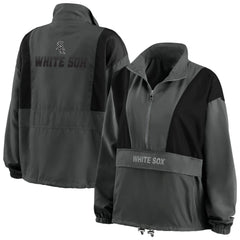 Chicago White Sox WEAR by Erin Andrews Women's Packable Half-Zip Jacket - Charcoal Jackets
