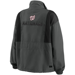 Washington Nationals WEAR by Erin Andrews Women's Packable Half-Zip Jacket - Charcoal Jackets