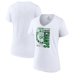 Boston Celtics Women's 2022 Eastern Conference Champions Locker Room V-Neck T-Shirt White