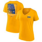 Golden State Warriors Women's 2022 Western Conference Champions Balanced Attack Roster V-Neck T-Shirt Gold