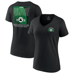 Boston Celtics Women's 2022 Eastern Conference Champions Balanced Attack Roster V-Neck T-Shirt Black