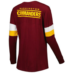Washington Commanders New Era Women's Athletic Varsity Lace-Up Lightweight Long Sleeve T-Shirt Burgundy