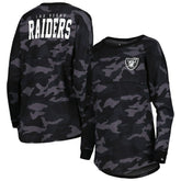 Las Vegas Raiders New Era Women's Camo Long Sleeve T-Shirt Black
