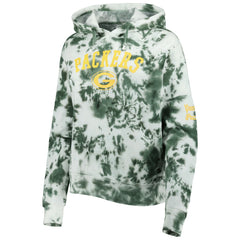 Green Bay Packers New Era Women's Cloud Dye Fleece Pullover Hoodie Green