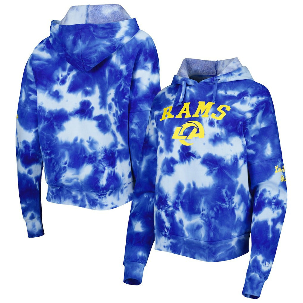Los Angeles Rams New Era Women's Cloud Dye Fleece Pullover Hoodie Royal