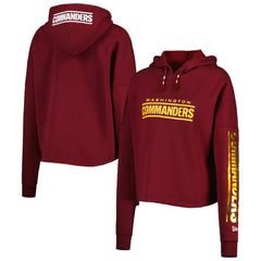 Washington Commanders New Era Women's Foil Sleeve Pullover Hoodie Burgundy