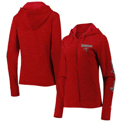 Tampa Bay Buccaneers New Era Women's Reverse Space-Dye Full-Zip Hoodie Red