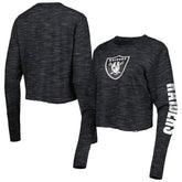 Las Vegas Raiders New Era Women's Crop Long Sleeve T-Shirt Black