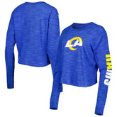 Los Angeles Rams New Era Women's Crop Long Sleeve T-Shirt Royal