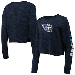 Tennessee Titans New Era Women's Crop Long Sleeve T-Shirt Navy