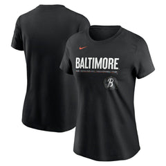 Baltimore Orioles Nike Women's City Connect Wordmark T-Shirt - Black T-shirts
