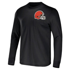 Cleveland Browns NFL x Darius Rucker Collection Team Long Sleeve Pocket T-Shirt Brown