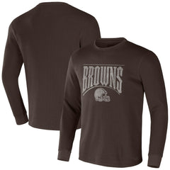 Cleveland Browns NFL x Darius Rucker Collection Long Sleeve Thermal T-Shirt Brown