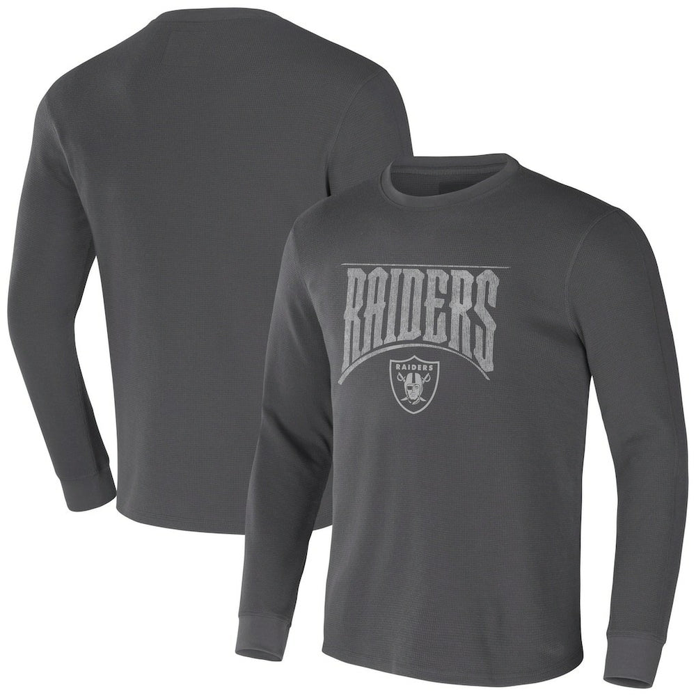 Las Vegas Raiders NFL x Darius Rucker Collection Long Sleeve Thermal T-Shirt Charcoal