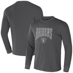 Las Vegas Raiders NFL x Darius Rucker Collection Long Sleeve Thermal T-Shirt Charcoal