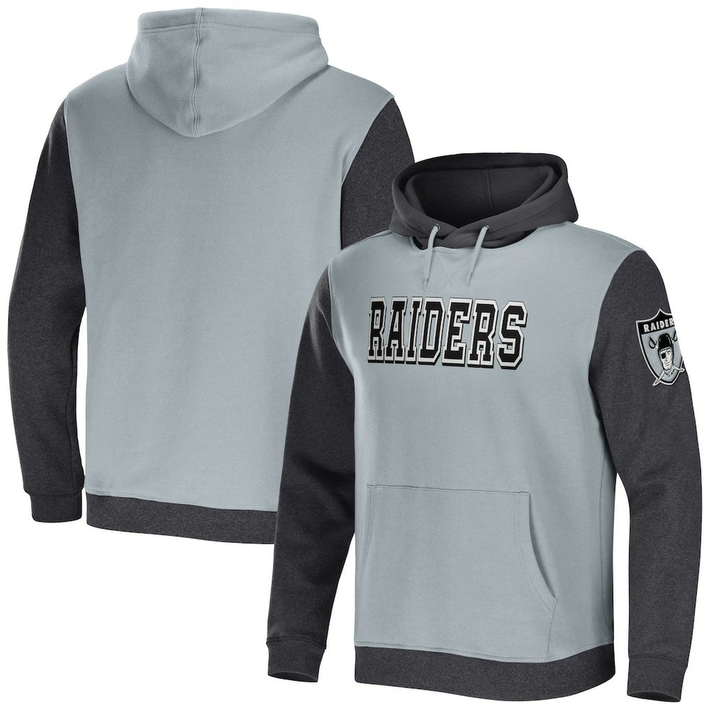 Las Vegas Raiders NFL x Darius Rucker Collection Colorblock Pullover Hoodie Gray/Charcoal