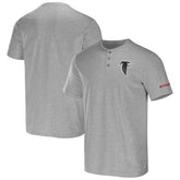 Atlanta Falcons NFL x Darius Rucker Collection Henley T-Shirt Heather Gray