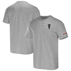 Atlanta Falcons NFL x Darius Rucker Collection Henley T-Shirt Heather Gray
