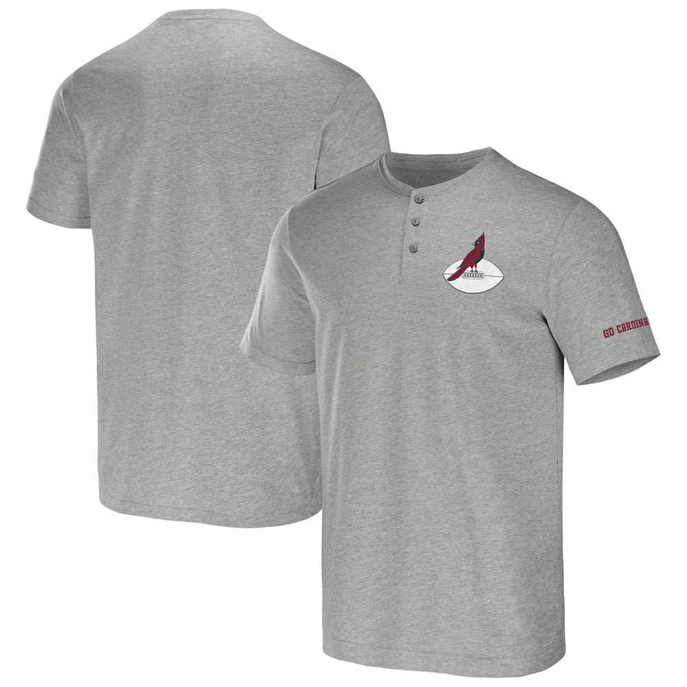 Arizona Cardinals NFL x Darius Rucker Collection Henley T-Shirt Heather Gray