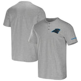 Carolina Panthers NFL x Darius Rucker Collection Henley T-Shirt Heather Gray