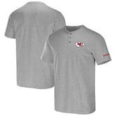 Kansas City Chiefs NFL x Darius Rucker Collection Henley T-Shirt Heather Gray