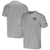 Las Vegas Raiders NFL x Darius Rucker Collection Henley T-Shirt Heather Gray
