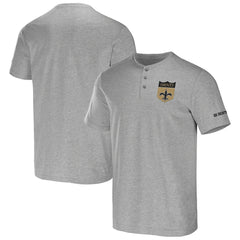 New Orleans Saints NFL x Darius Rucker Collection Henley T-Shirt Heather Gray