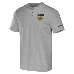 New Orleans Saints NFL x Darius Rucker Collection Henley T-Shirt Heather Gray
