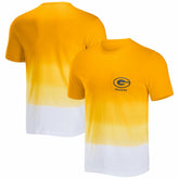 Green Bay Packers NFL x Darius Rucker Collection Dip Dye Pocket T-Shirt Gold/White